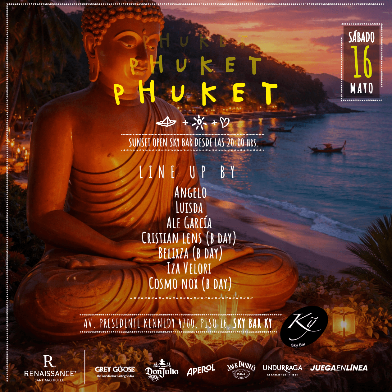 Phuket by Sky Bar Ky Renaissance Santiago Hotel Sábado 16 de Mayo image}