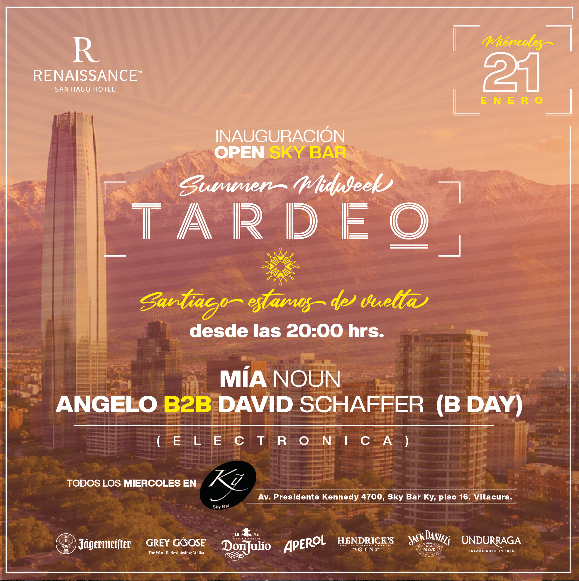 Tardeo by Sky Bar Renaissance Santiago Hotel 21 de Enero image}
