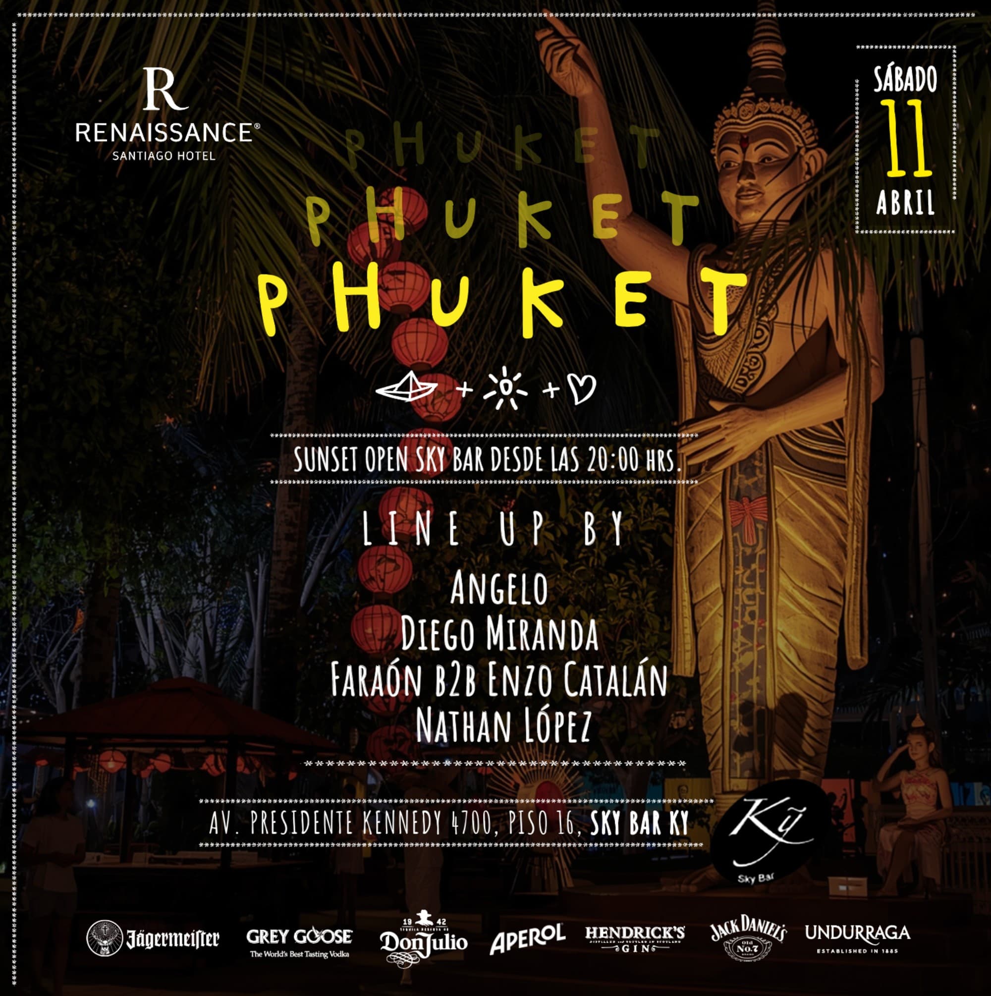 Phuket by Sky Bar Ky Renaissance Santiago Hotel Sábado 11 de Abril  image}