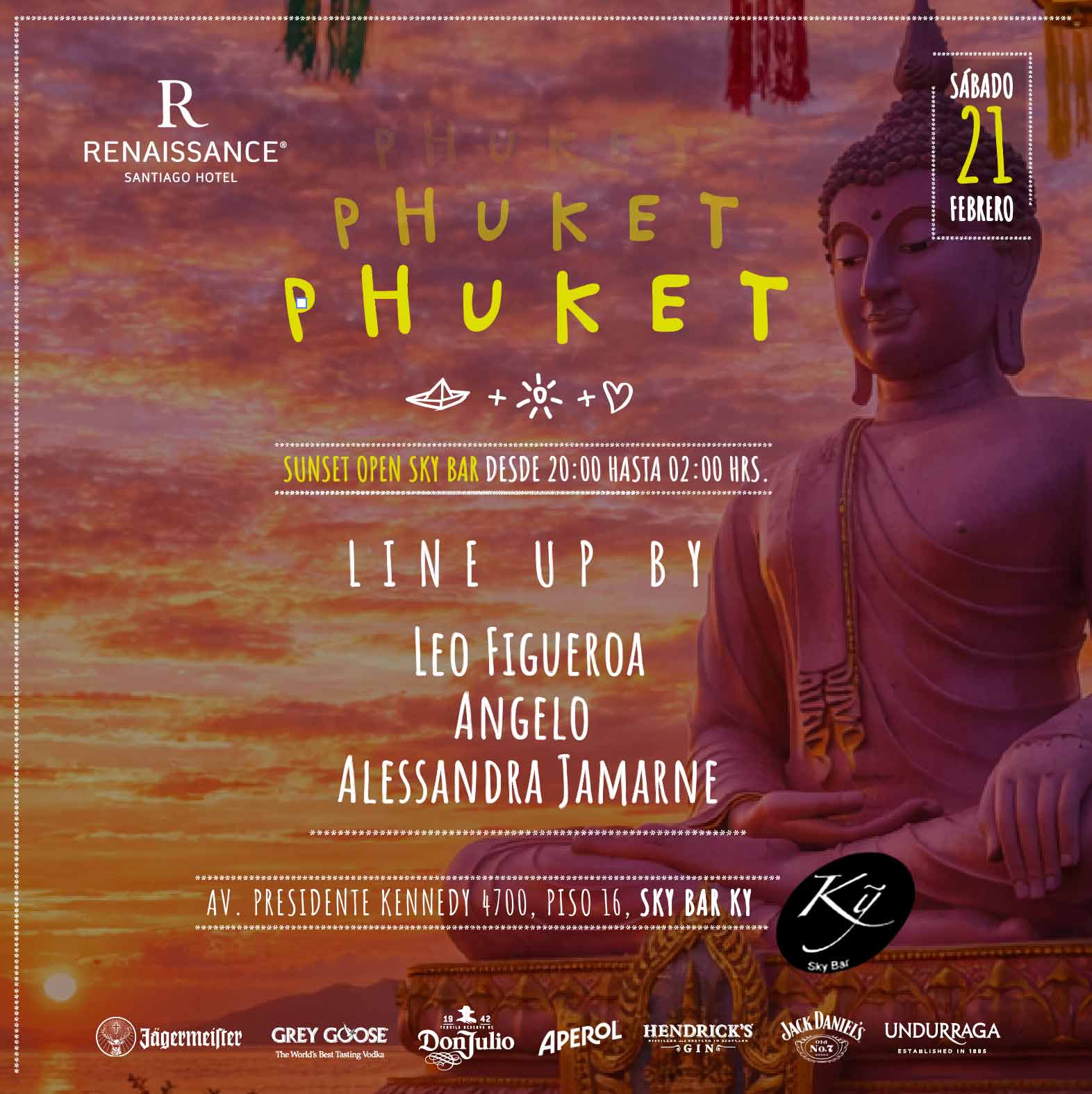 Phuket by Sky Bar Ky Renaissance Santiago Hotel Sábado 21 de Febrero  image}