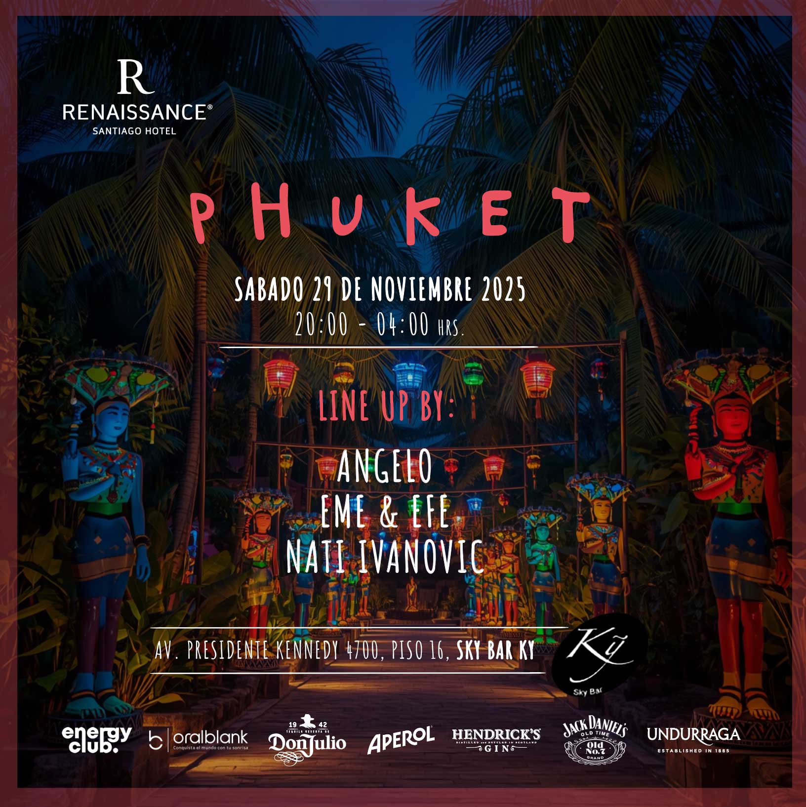 Phuket by Sky Bar Ky Renaissance Santiago Hotel Sábado 29 de Noviembre image}