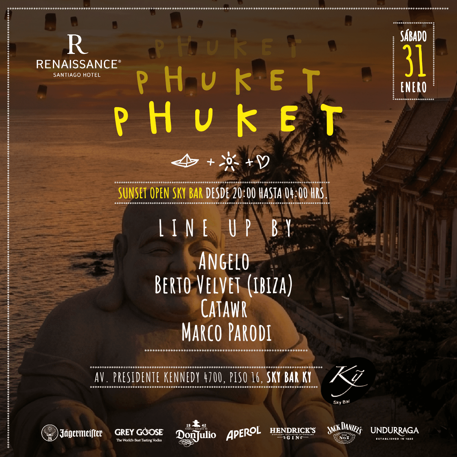 Phuket by Sky Bar Ky Renaissance Santiago Hotel Sábado 31 de Enero image}