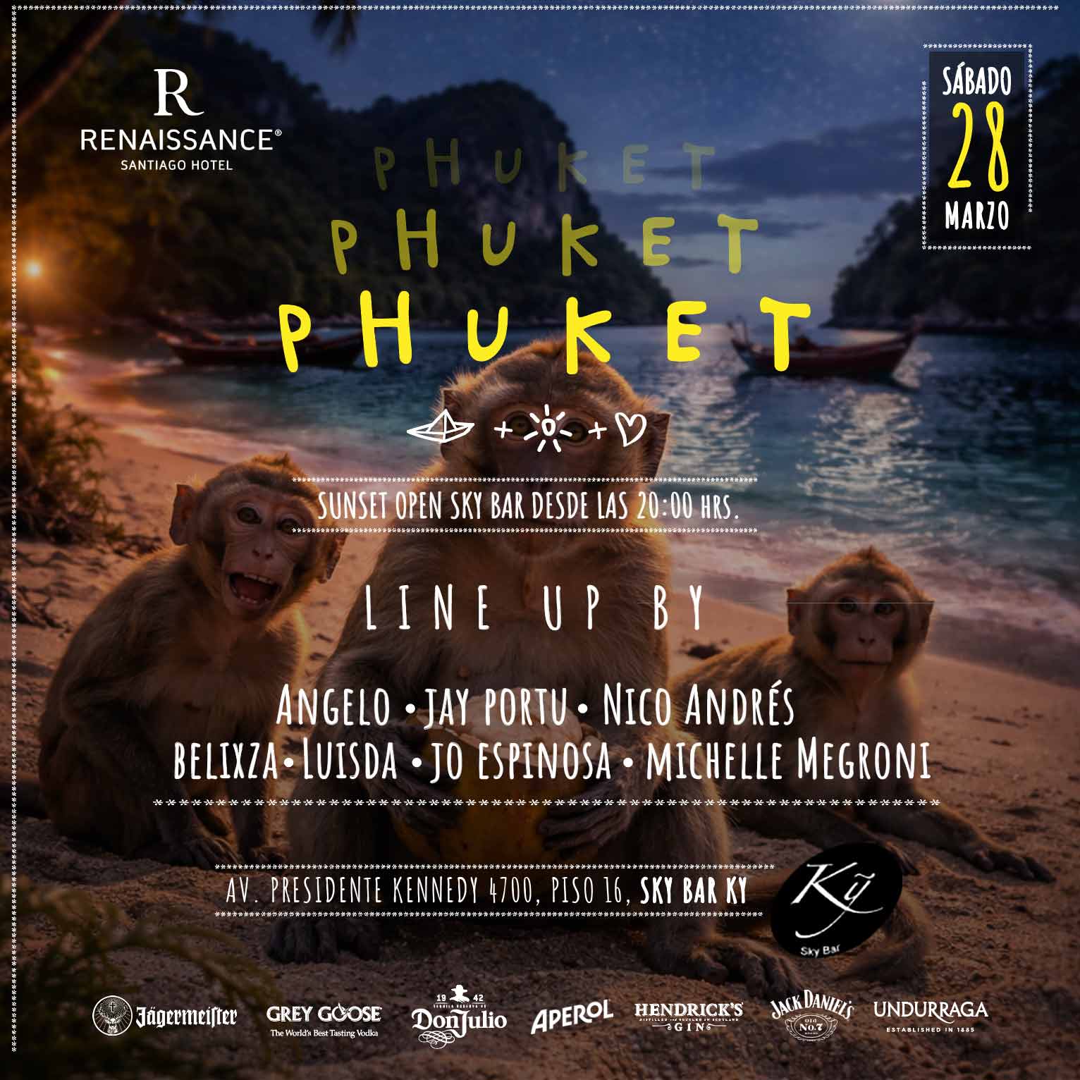 Phuket by Sky Bar Ky Renaissance Santiago Hotel Sábado 28 de Marzo image}